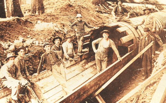Tuberías de agua de madera